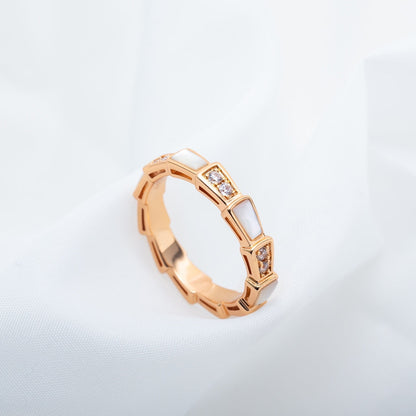 [BloomBling]SERPENTI RING PINK GOLD DIAMOND MOP 3MM