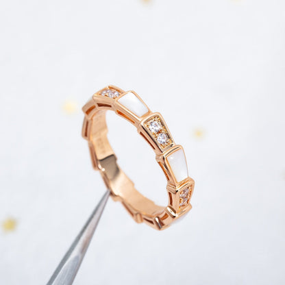 [BloomBling]SERPENTI RING PINK GOLD DIAMOND MOP 3MM