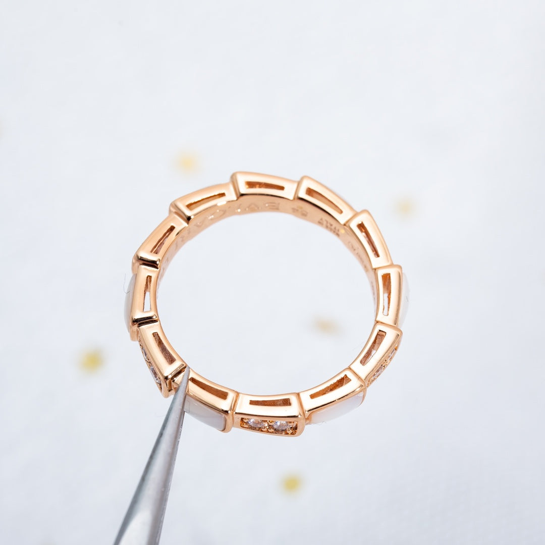 [BloomBling]SERPENTI RING PINK GOLD DIAMOND MOP 3MM