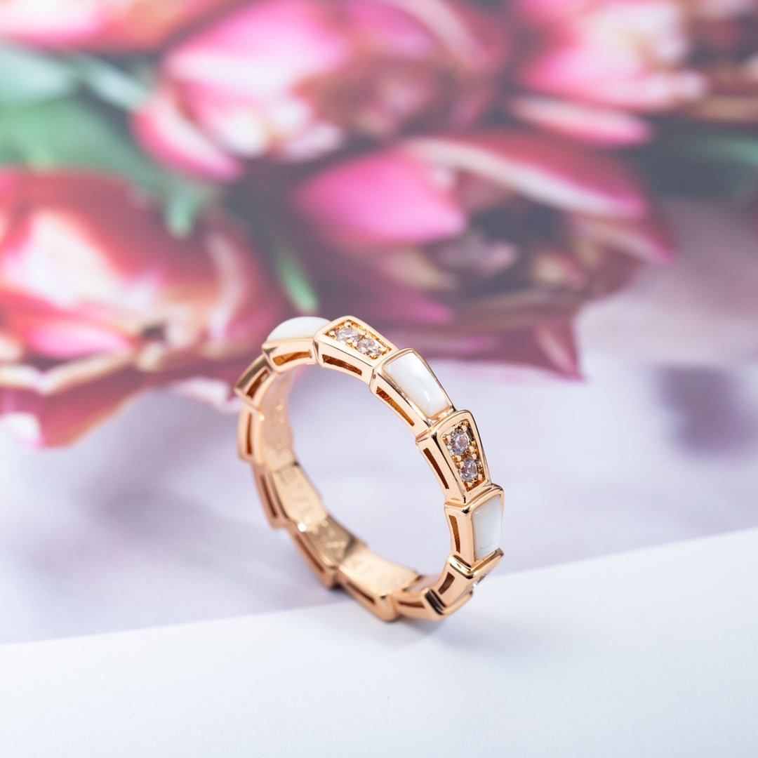 [BloomBling]SERPENTI RING PINK GOLD DIAMOND MOP 3MM