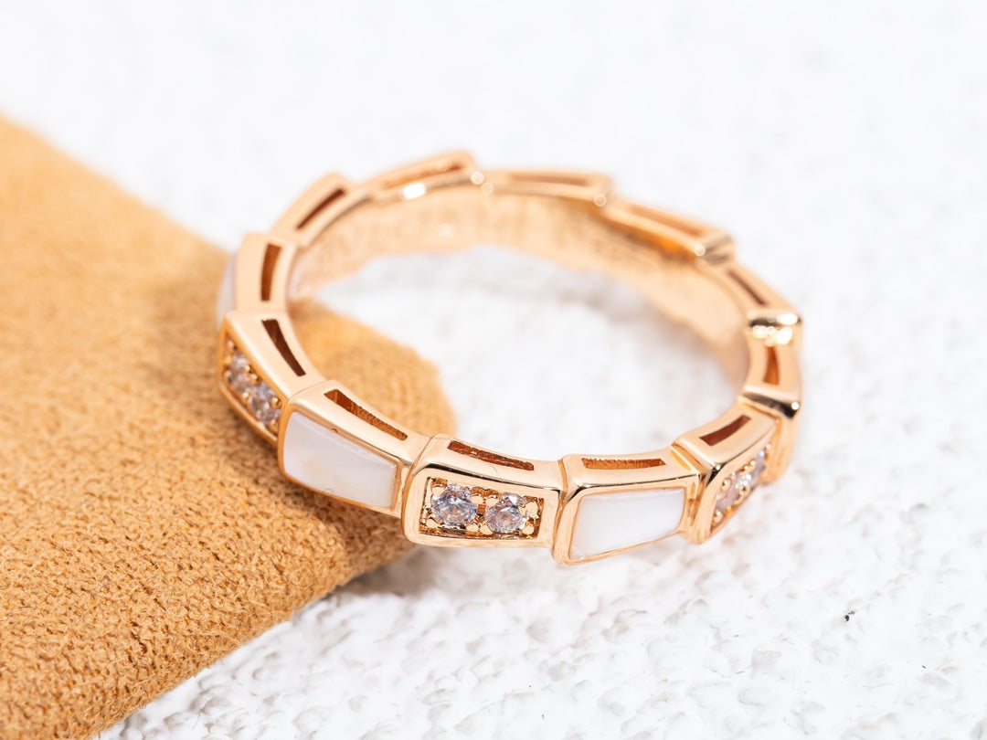 [BloomBling]SERPENTI RING PINK GOLD DIAMOND MOP 3MM