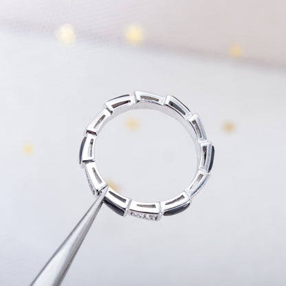 [BloomBling]SERPENTI RING SILVER  DIAMOND BLACK MOP 3MM