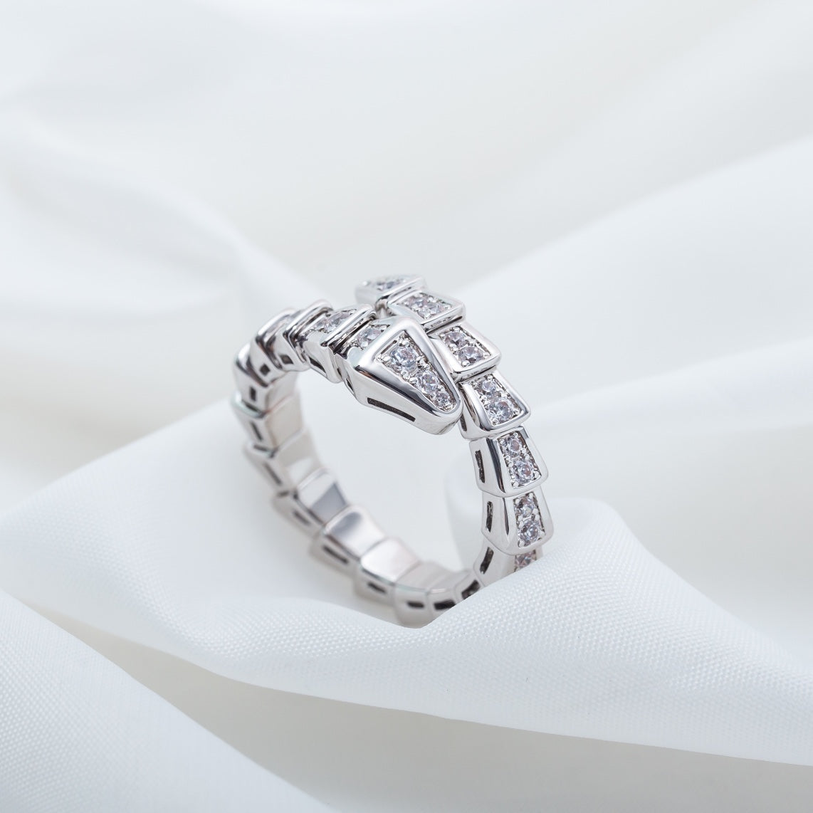[BloomBling]SERPENTI RING SILVER DIAMOND PAVED 4MM