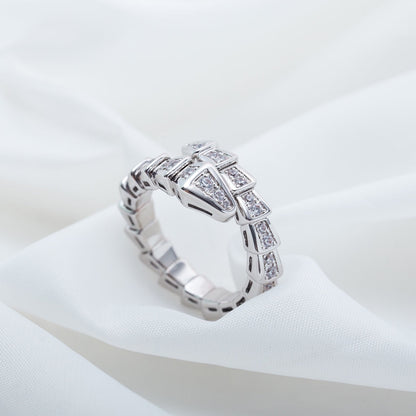 [BloomBling]SERPENTI RING SILVER DIAMOND PAVED 4MM