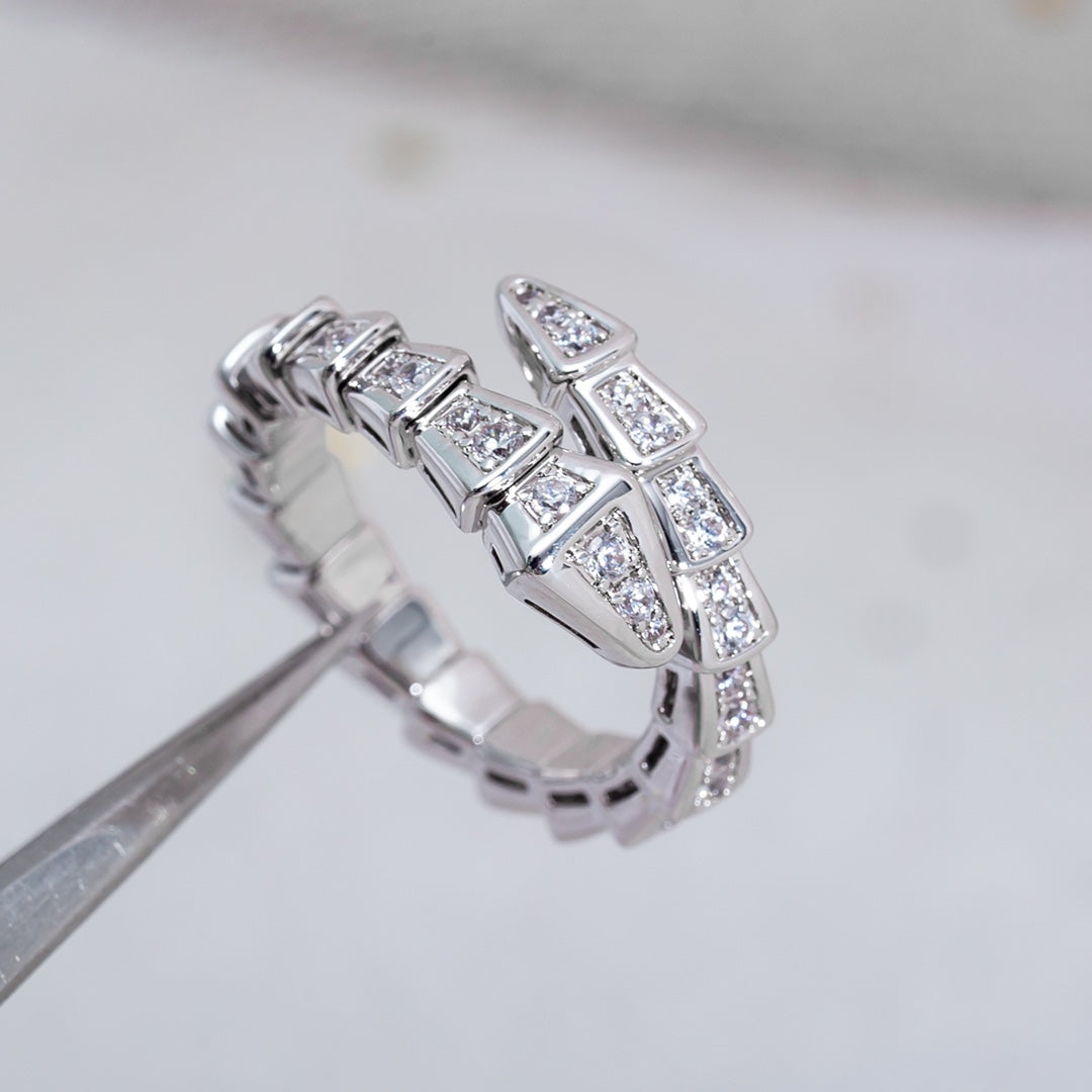 [BloomBling]SERPENTI RING SILVER DIAMOND PAVED 4MM