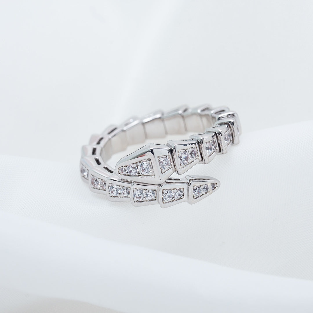 [BloomBling]SERPENTI RING SILVER DIAMOND PAVED 4MM