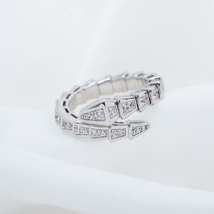 [BloomBling]SERPENTI RING SILVER DIAMOND PAVED 4MM