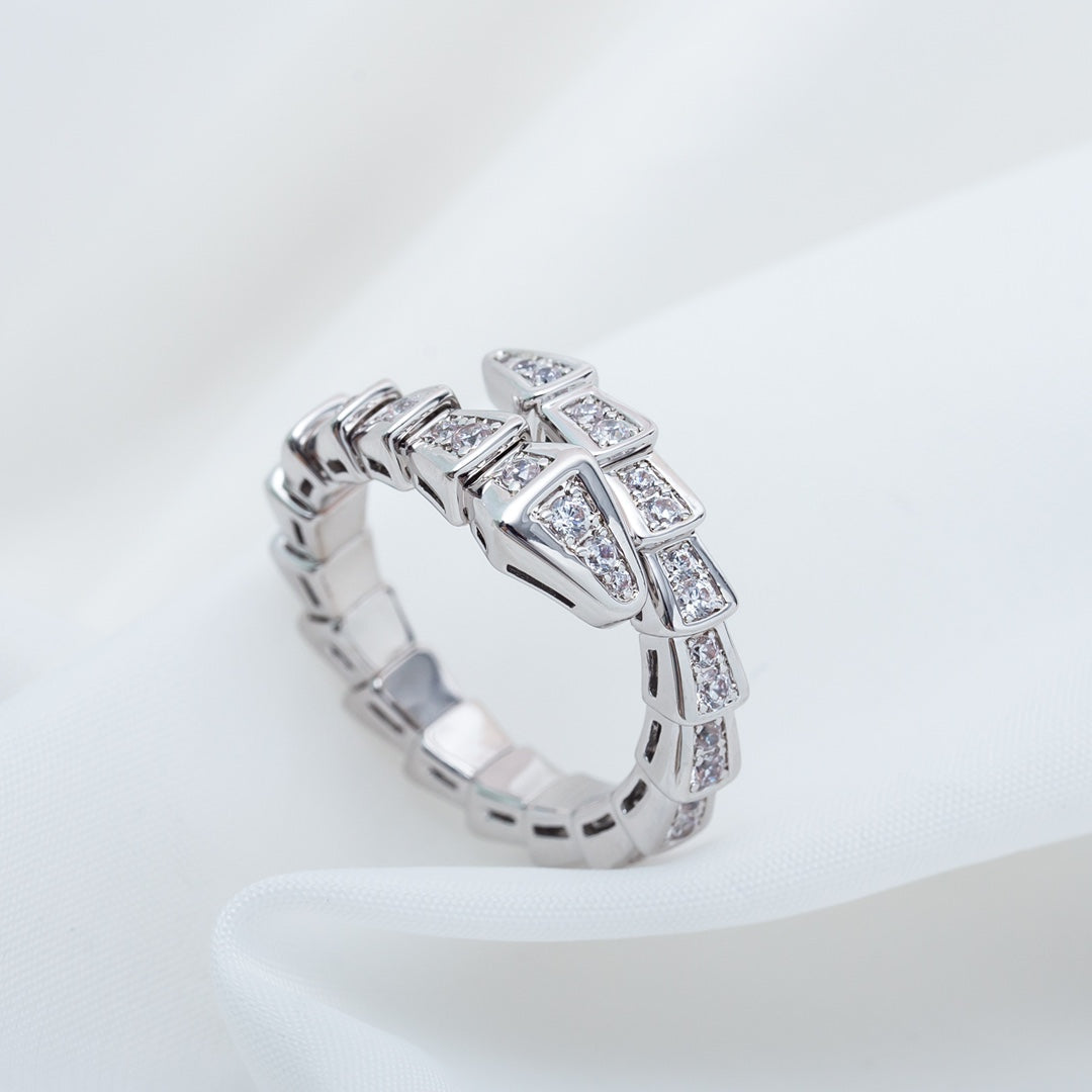 [BloomBling]SERPENTI RING SILVER DIAMOND PAVED 4MM