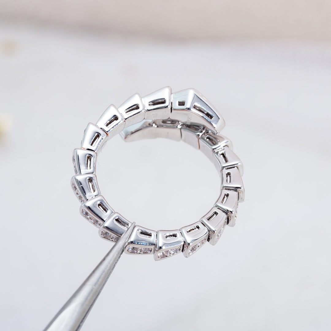 [BloomBling]SERPENTI RING SILVER DIAMOND PAVED 4MM