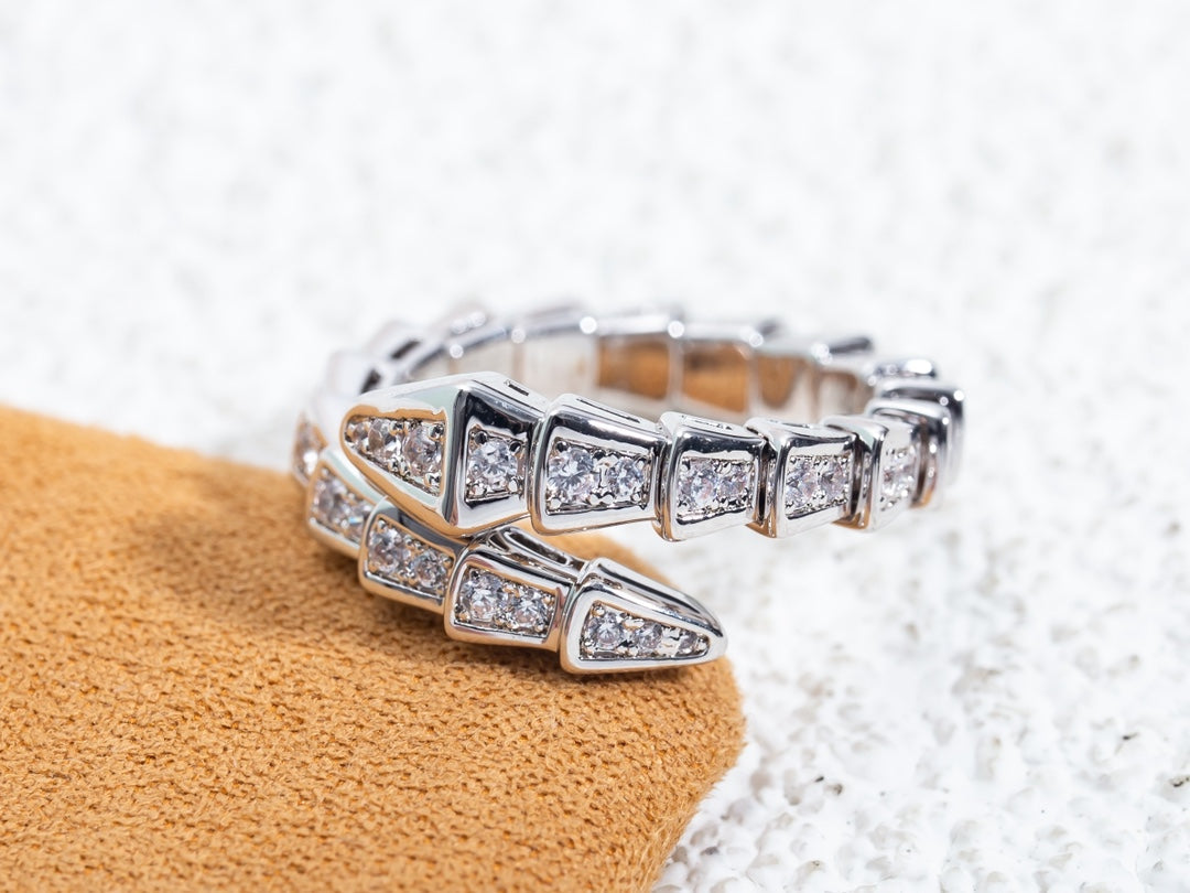 [BloomBling]SERPENTI RING SILVER DIAMOND PAVED 4MM