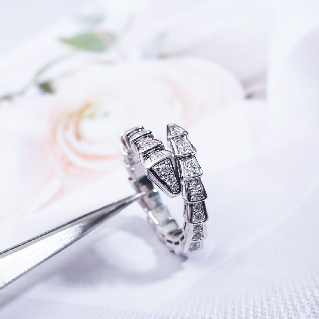 [BloomBling]SERPENTI RING SILVER DIAMOND PAVED 4MM
