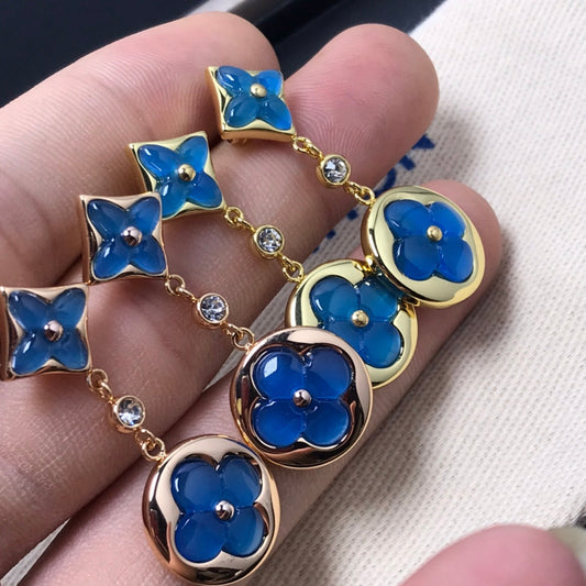 [BloomBling]STAR AND SUN AGATE DIAMOND EARRINGS
