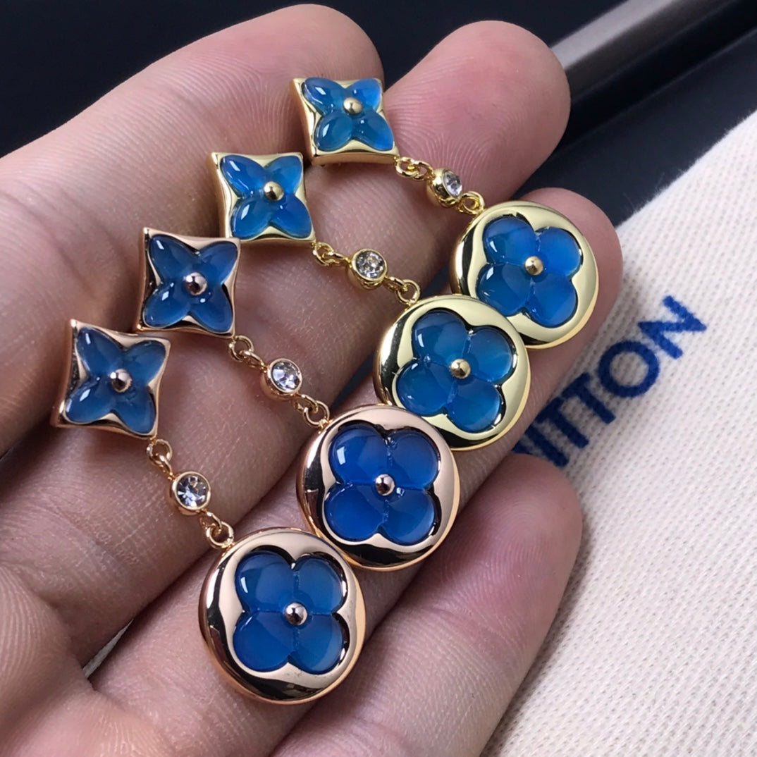 [BloomBling]STAR AND SUN AGATE DIAMOND EARRINGS