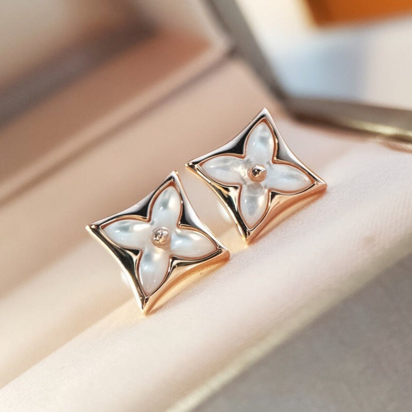 [BloomBling]STAR MOP PINK GOLD EARRINGS
