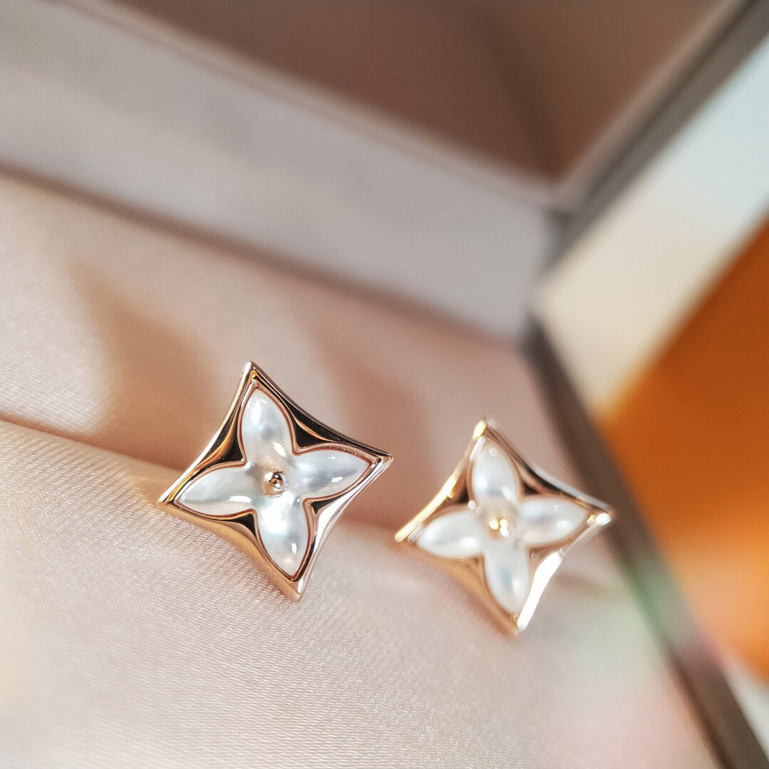 [BloomBling]STAR MOP PINK GOLD EARRINGS