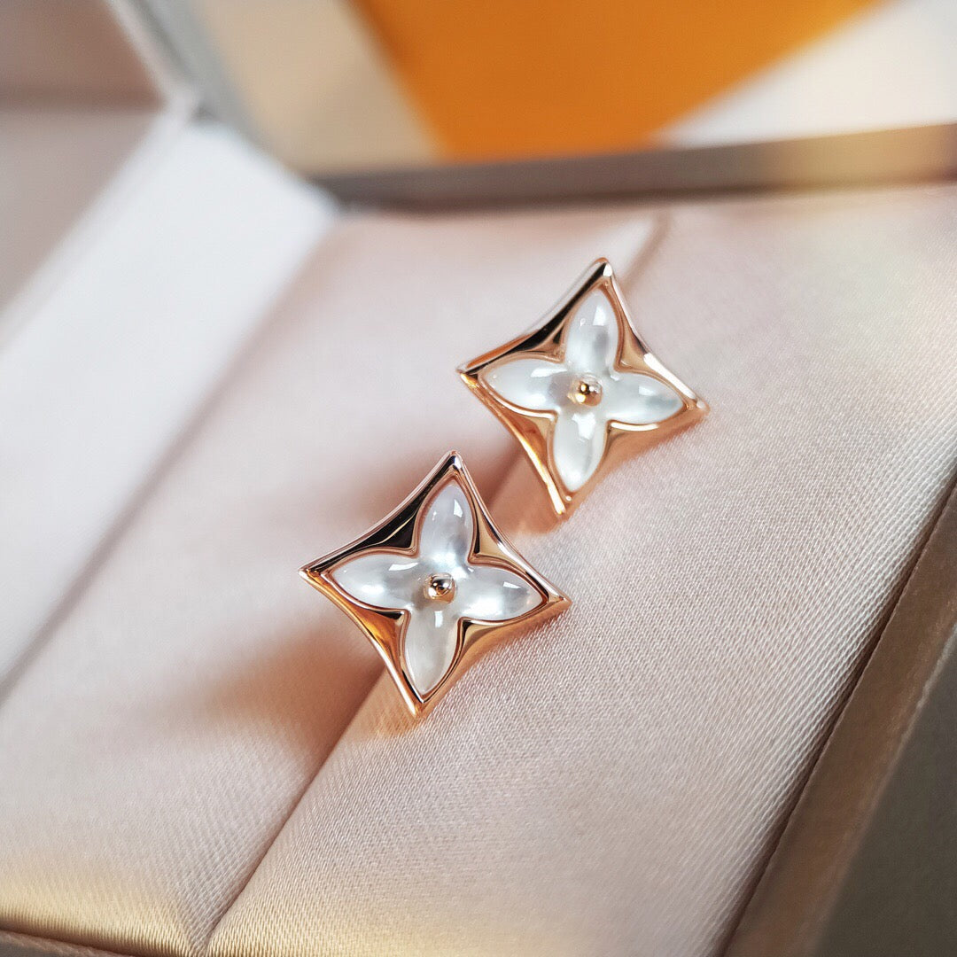 [BloomBling]STAR MOP PINK GOLD EARRINGS