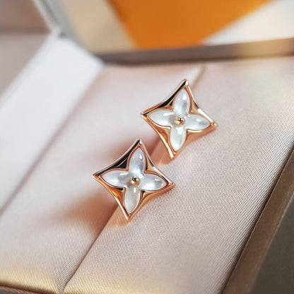 [BloomBling]STAR MOP PINK GOLD EARRINGS