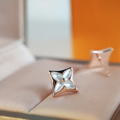 [BloomBling]STAR MOP PINK GOLD EARRINGS