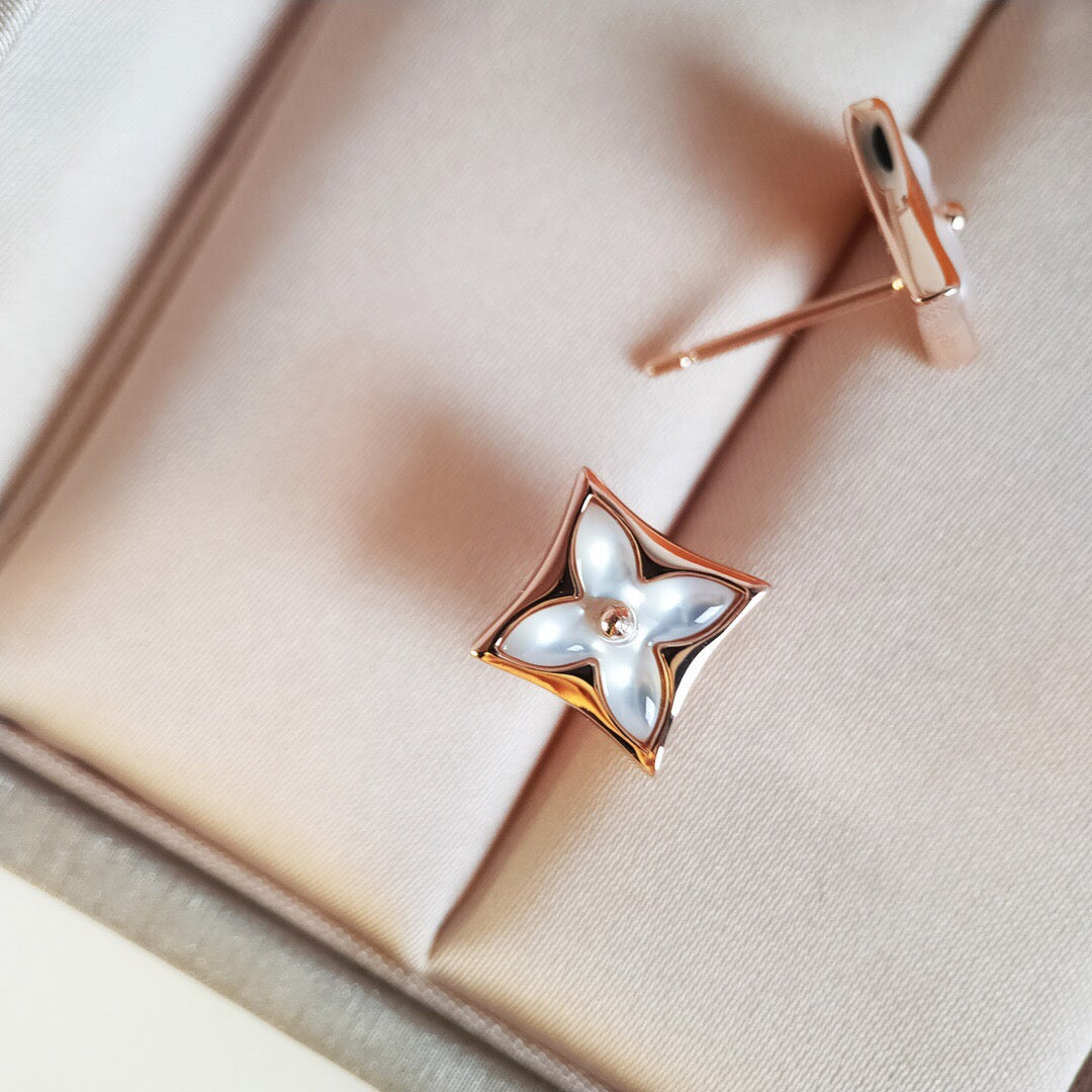 [BloomBling]STAR MOP PINK GOLD EARRINGS