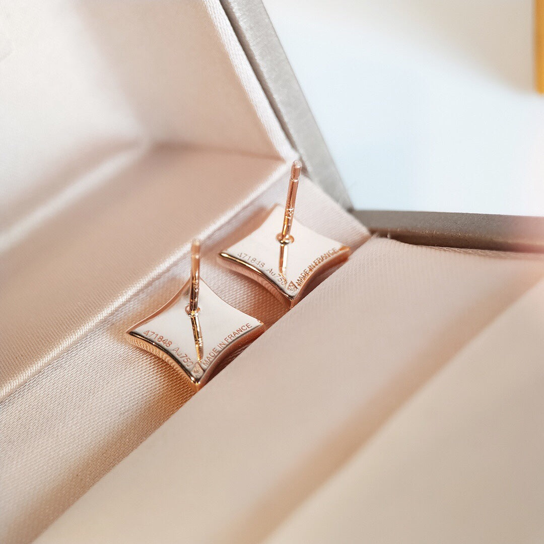 [BloomBling]STAR MOP PINK GOLD EARRINGS