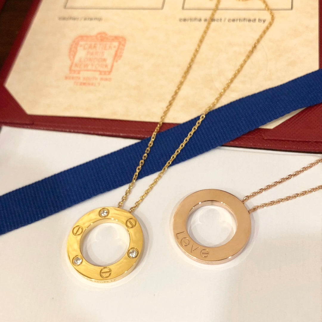 [BloomBling]LOVE NECKLACE 16MM 3 DIAMONDS