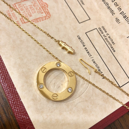 [BloomBling]LOVE NECKLACE 16MM 3 DIAMONDS