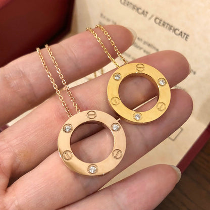 [BloomBling]LOVE NECKLACE 16MM 3 DIAMONDS