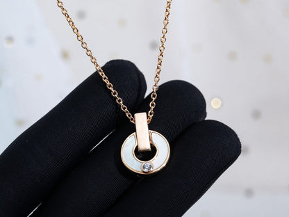 [BloomBling]GARI NECKLACE PINK GOLD MOP