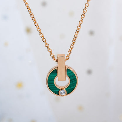 [BloomBling]GARI NECKLACE PINK GOLD MALACHITE