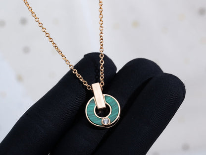 [BloomBling]GARI NECKLACE PINK GOLD MALACHITE