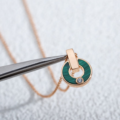 [BloomBling]GARI NECKLACE PINK GOLD MALACHITE