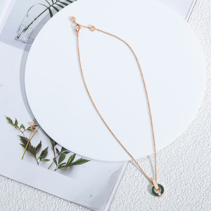 [BloomBling]GARI NECKLACE PINK GOLD MALACHITE
