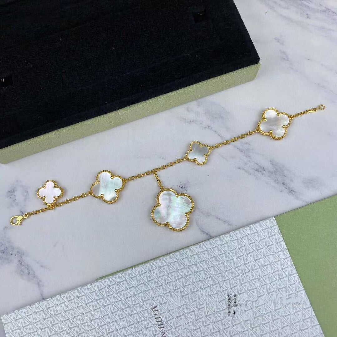 [BloomBling]MAGIC CLOVER MOP GOLD BRACELET 5 MOTIFS
