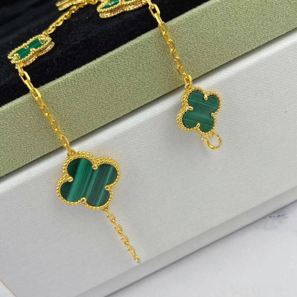 [BloomBling]MAGIC CLOVER MALACHITE GOLD BRACELET 5 MOTIFS