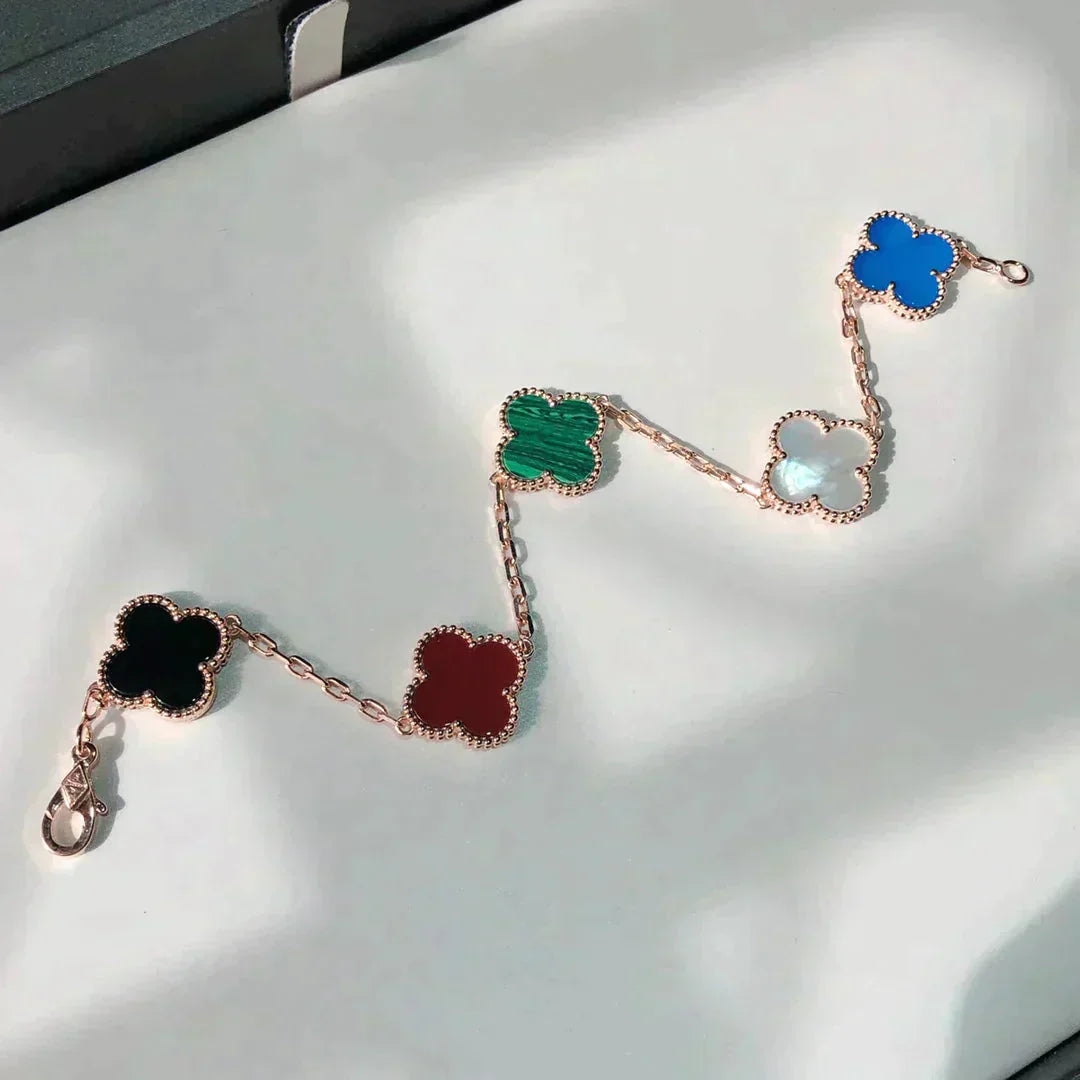 [BloomBling]CLOVER 5 MOTIFS MULTICOLOR  BRACELET