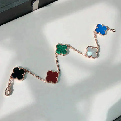 [BloomBling]CLOVER 5 MOTIFS MULTICOLOR  BRACELET