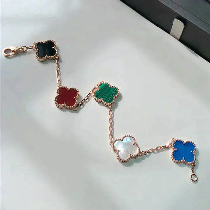 [BloomBling]CLOVER 5 MOTIFS MULTICOLOR  BRACELET