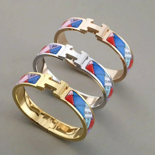 [BloomBling]H BRACELET DOTTED BORDER 12MM
