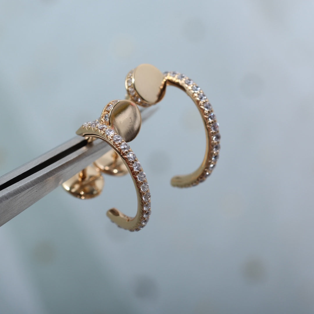 [BloomBling]JUSTE EARRINGS 12.75MM PINK GOLD DIAMOND