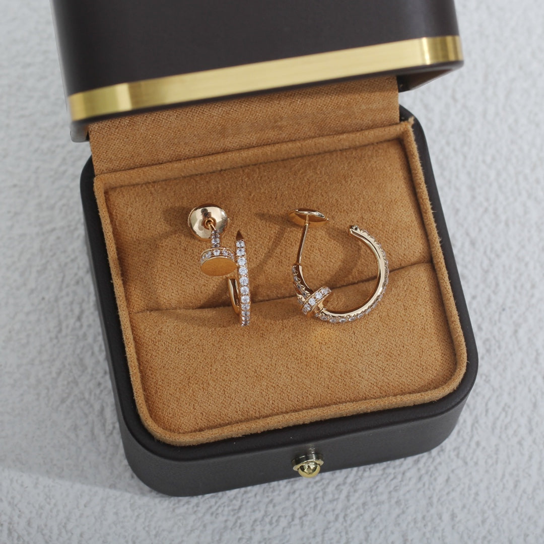 [BloomBling]JUSTE EARRINGS 12.75MM PINK GOLD DIAMOND