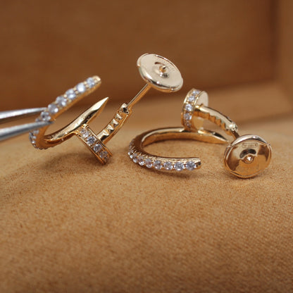 [BloomBling]JUSTE EARRINGS 12.75MM PINK GOLD DIAMOND