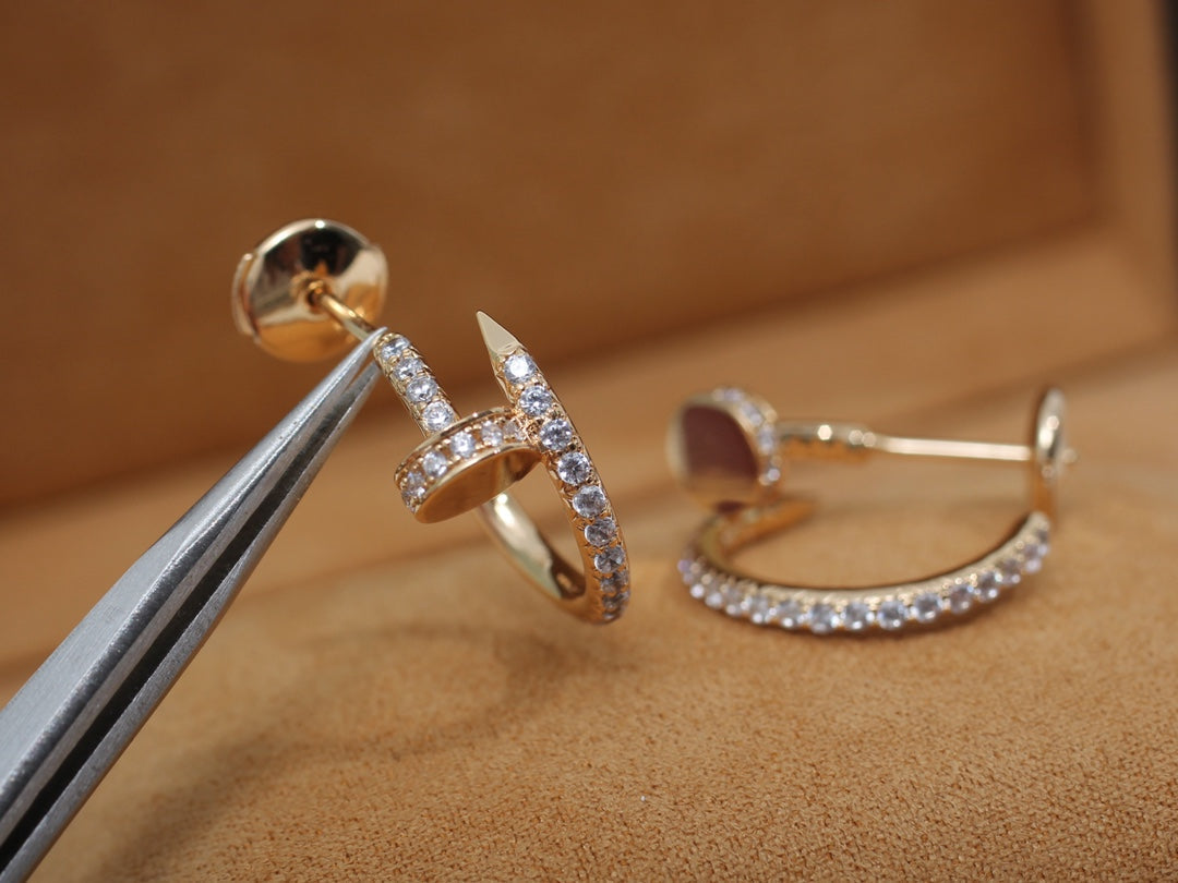 [BloomBling]JUSTE EARRINGS 12.75MM PINK GOLD DIAMOND