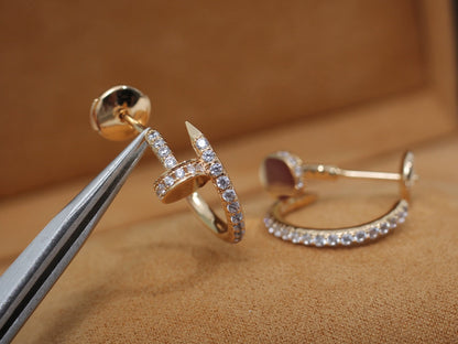 [BloomBling]JUSTE EARRINGS 12.75MM PINK GOLD DIAMOND