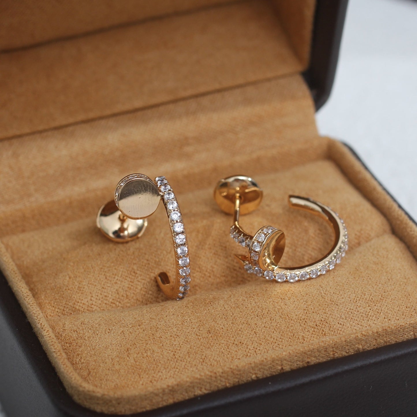 [BloomBling]JUSTE EARRINGS 12.75MM PINK GOLD DIAMOND