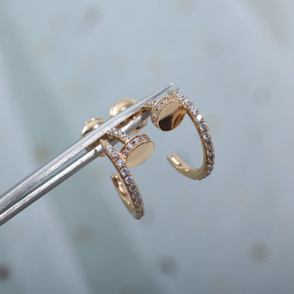 [BloomBling]JUSTE EARRINGS 12.75MM PINK GOLD DIAMOND