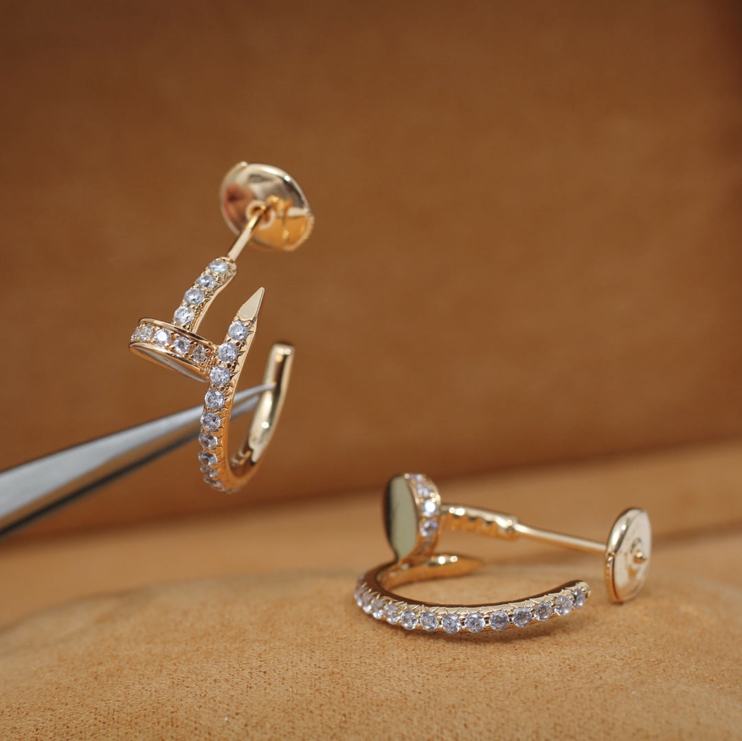 [BloomBling]JUSTE EARRINGS 12.75MM PINK GOLD DIAMOND