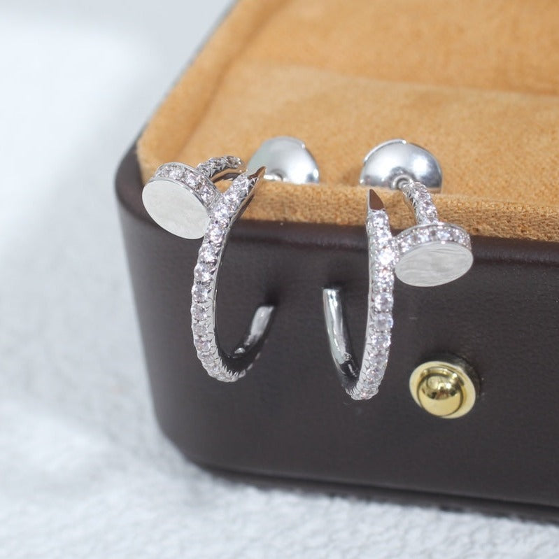 [BloomBling]JUSTE EARRINGS 12.75MM SILVER DIAMOND