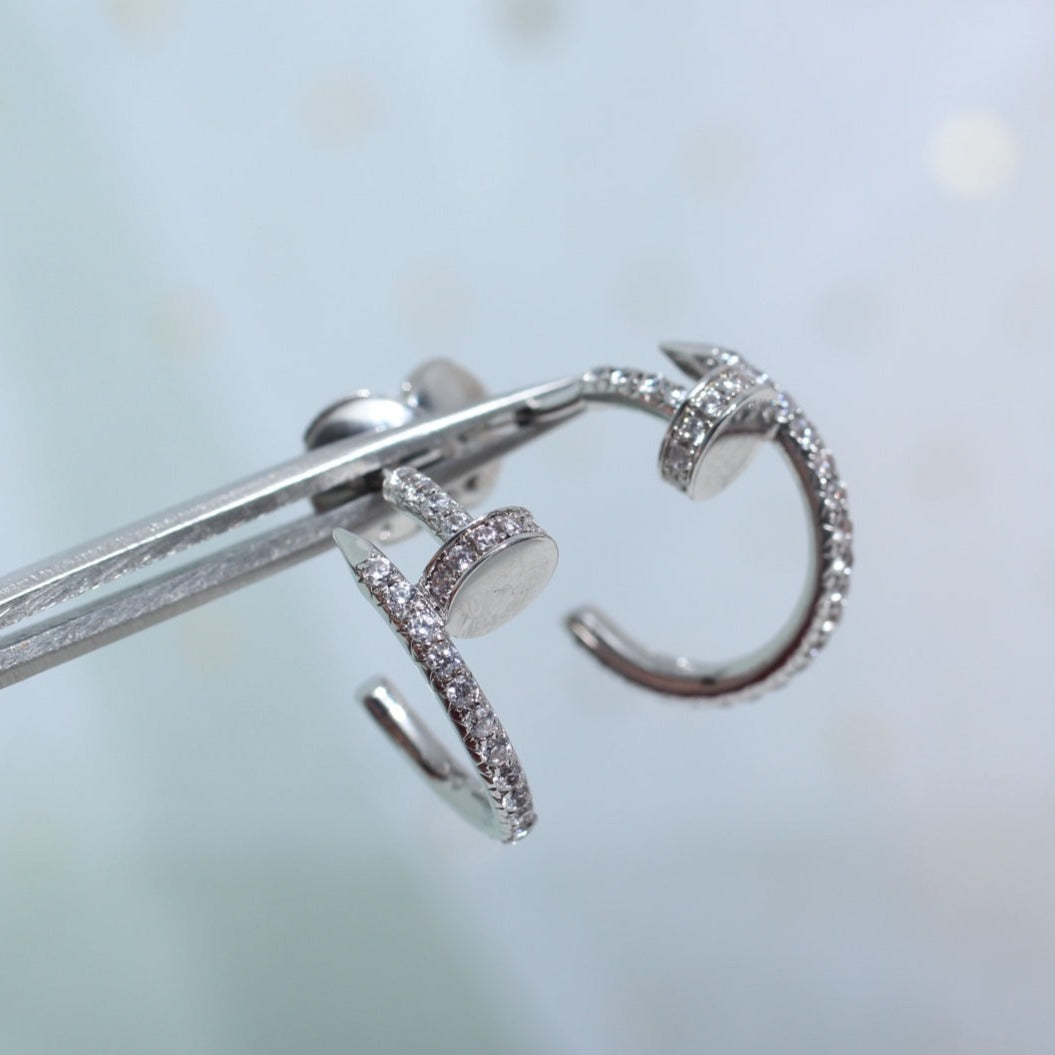 [BloomBling]JUSTE EARRINGS 12.75MM SILVER DIAMOND