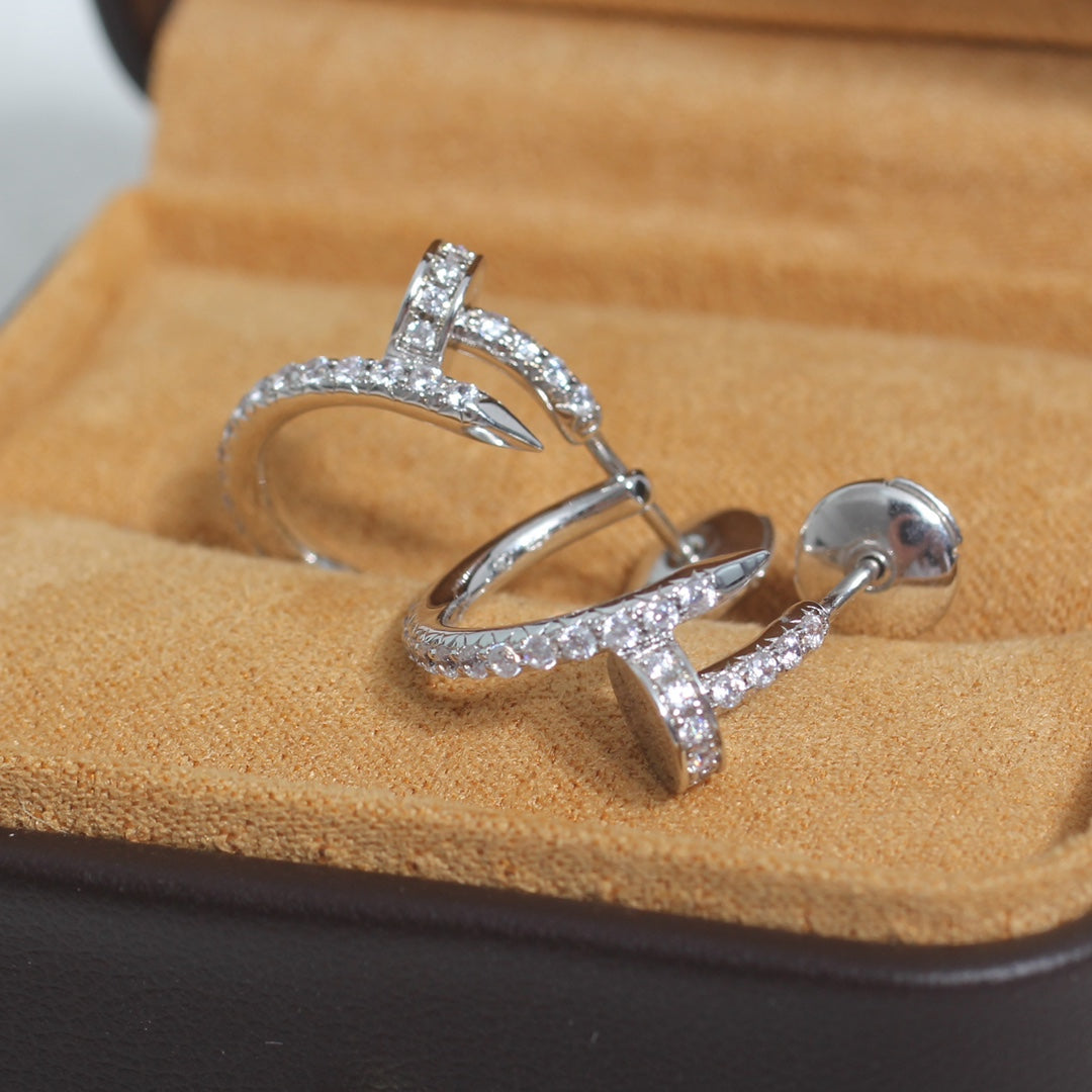 [BloomBling]JUSTE EARRINGS 12.75MM SILVER DIAMOND