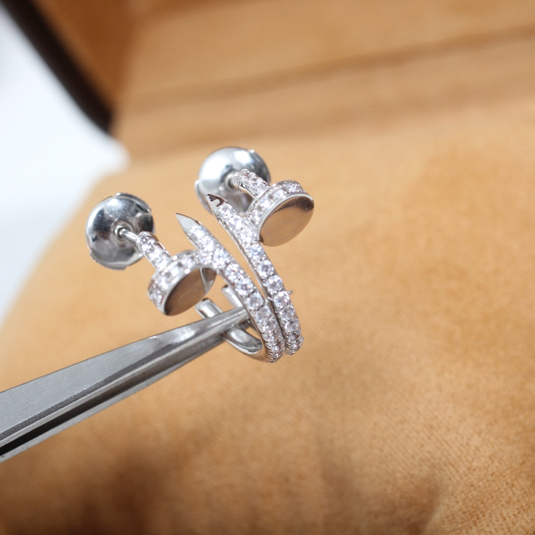 [BloomBling]JUSTE EARRINGS 12.75MM SILVER DIAMOND
